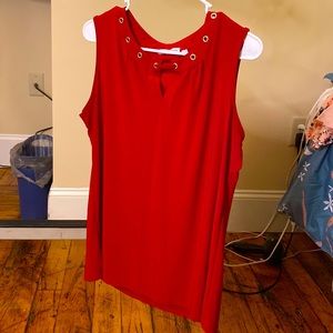 Red business casual tank top